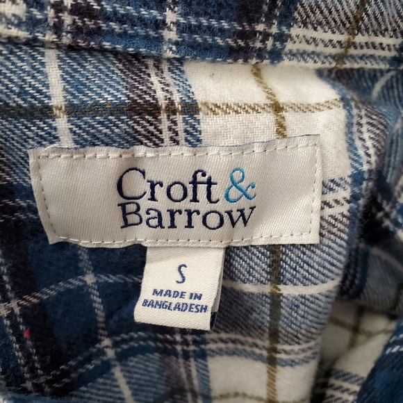 Mens Croft & Borrow Flannel Button Down Shirt Size S - Picture 3 of 3